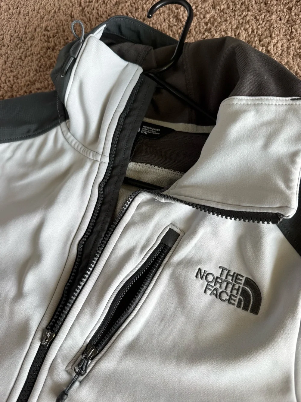 The North Face White and Gray Lightweight Softshell Jacket